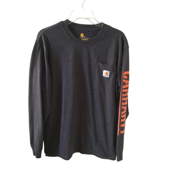 Carhartt Original Fit Spell out Long Sleeve Long Sleeve Pocket T-shirt Size S - Picture 1 of 4